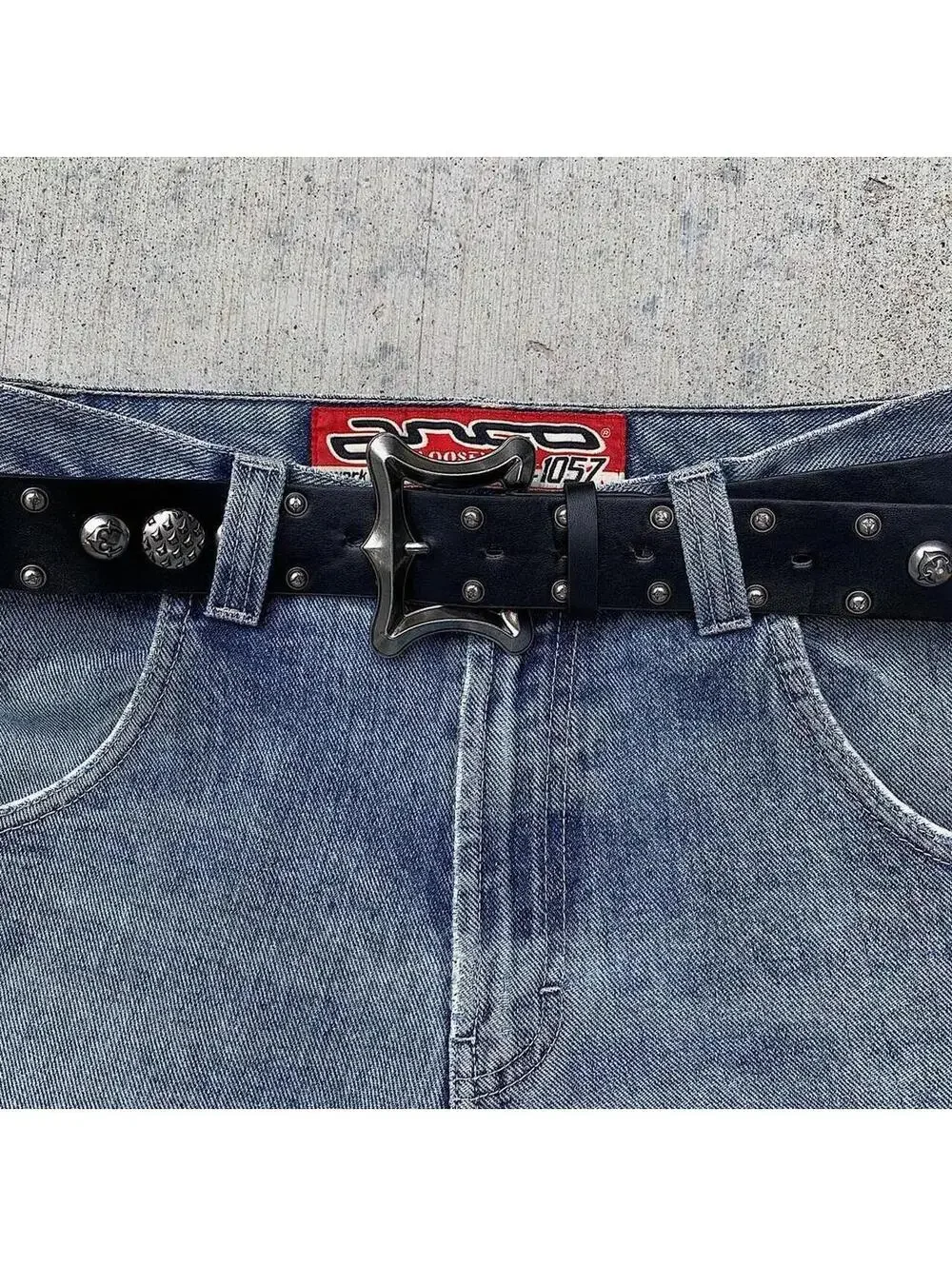 Y2k Cyber Grunge style Black Gothic Belt. Cool grunge style nice square belt